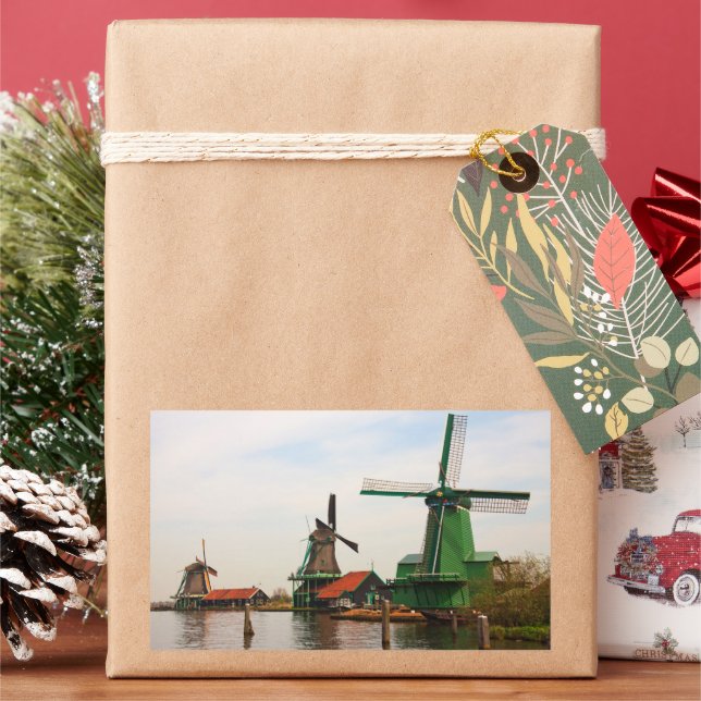 Adesivo Retangular Windmills Holandeses, Zaanse Schans. (Feriado)