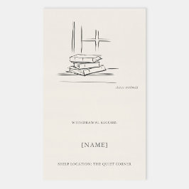 Adesivo Retangular Window Seat Ex Libris Bookplate -Library Label