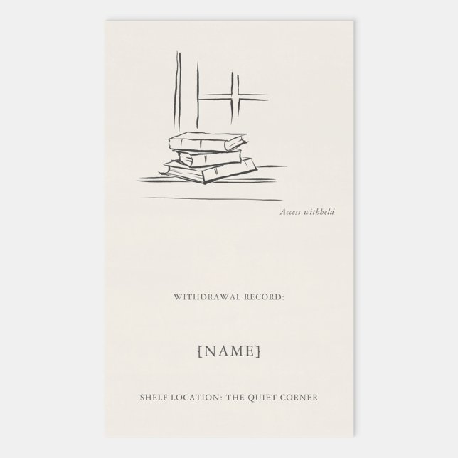 Adesivo Retangular Window Seat Ex Libris Bookplate -Library Label  (Criador carregado)