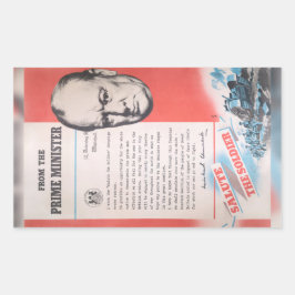Adesivo Retangular Winston Churchill, Reprint of British WW2 poster