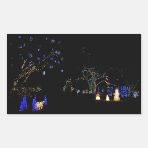 Adesivo Retangular Winter Wonderland Lights Blue and White Holiday