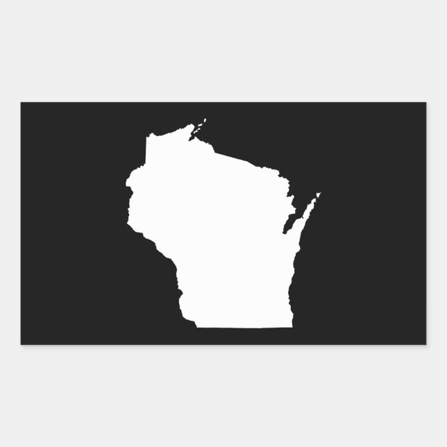 Adesivo Retangular Wisconsin em Branco (Frente)