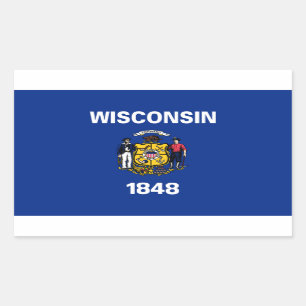 Adesivo Retangular Wisconsin State Flag Sticker