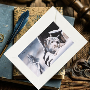 Adesivo Retangular Wolf Winter Castle Fantasy
