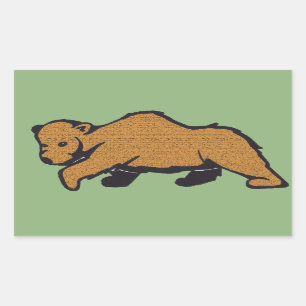 Adesivo Retangular Woodland Brown Grizzly Bear