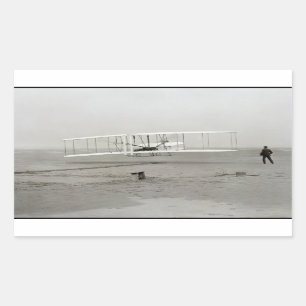 Adesivo Retangular Wright Brothers Flyer First Plane Flight Aviation