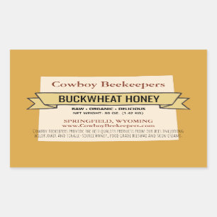 Adesivo Retangular Wyoming State Bucktrigo Honey Jar Stickers