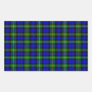 Adesivo Retangular Xadrez verde azul Campbell tartan