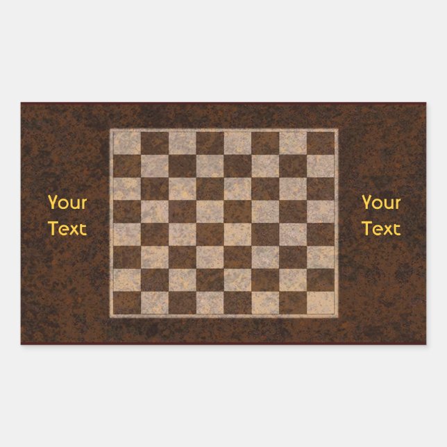 Adesivo Retangular Xadrez, Verificadores, Arrastos Nome do Conselho E (Frente)