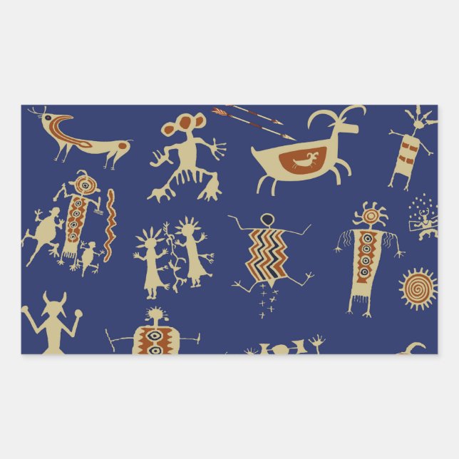 Adesivo Retangular Xamã de Arte Rupestre do Sudoeste (Frente)