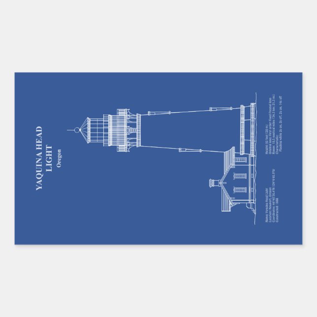 Adesivo Retangular Yaquina Head Lighthouse - Oregon - AD (Frente)