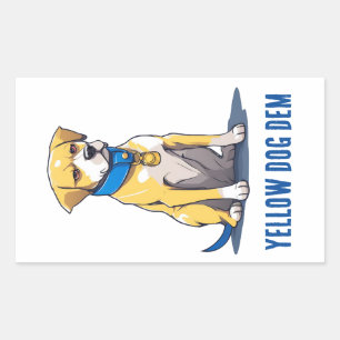 Adesivo Retangular Yellow Dog Democrat Politics USA Presidente 2024