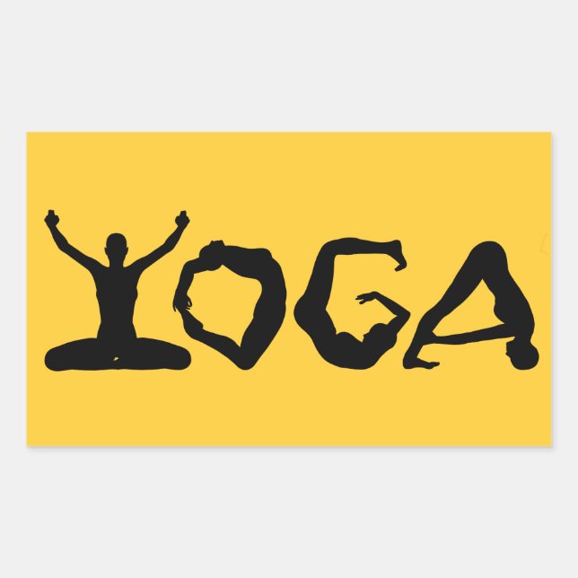 Adesivo Retangular Yoga Silhouettes (Frente)