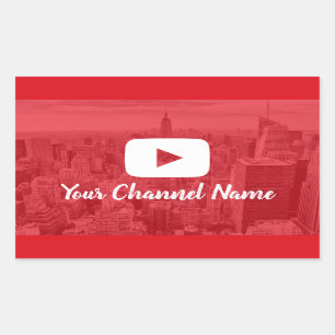 Adesivo Retangular Youtuber Foto Personalizada do Canal Youtube