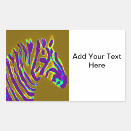 Adesivo Retangular Zebra Art Purple Stripes Personalizadas