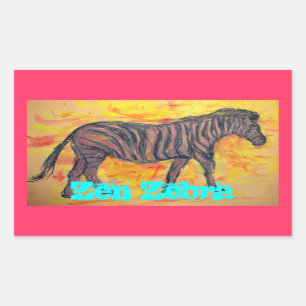 Adesivo Retangular Zebra do zen