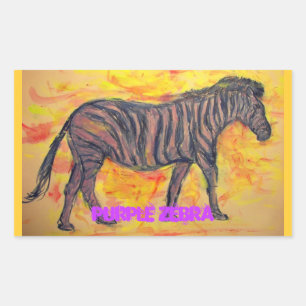 Adesivo Retangular zebra roxa