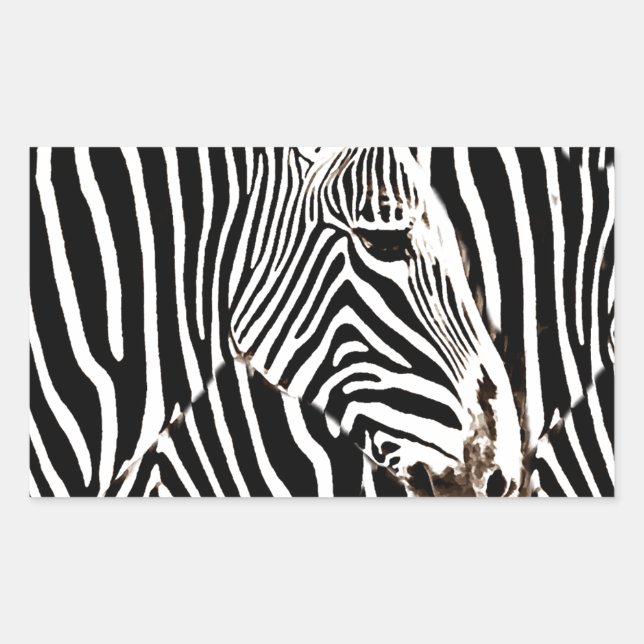 Adesivo Retangular Zebras love_ (Frente)