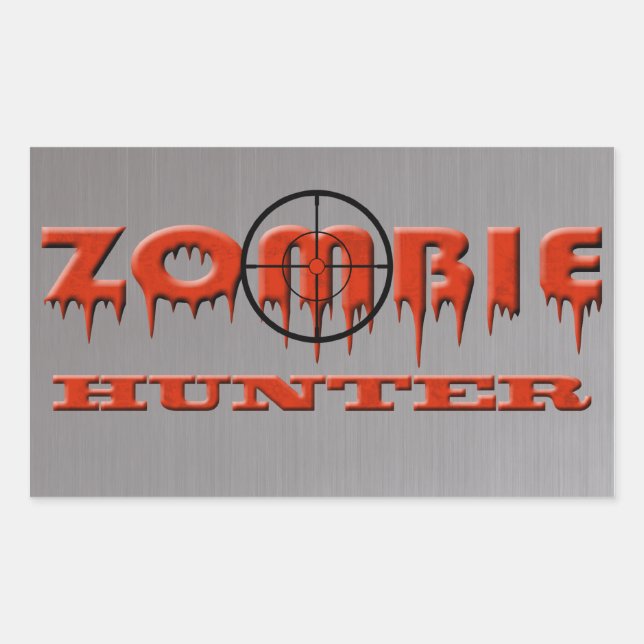 Adesivo Retangular Zombie Hunter (Frente)