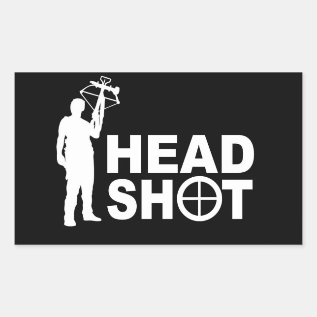 Adesivo Retangular Zombie Hunter com Crossbow (Frente)