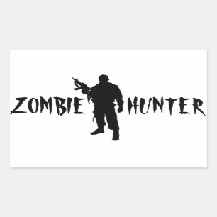 ADESIVO RETANGULAR ZOMBIE HUNTER - STICKER