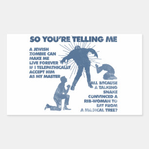 Adesivo Retangular Zombie Jesus