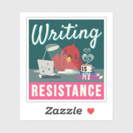 Adesivo Retângulo compacto "Escrevendo é minha resistência