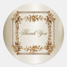 Adesivo Retângulo de Ornamentado Dourado de Casamento Flor