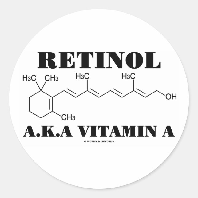 Adesivo Retinol A.K.A. Vitamina A (Molécula De Retinol) (Frente)