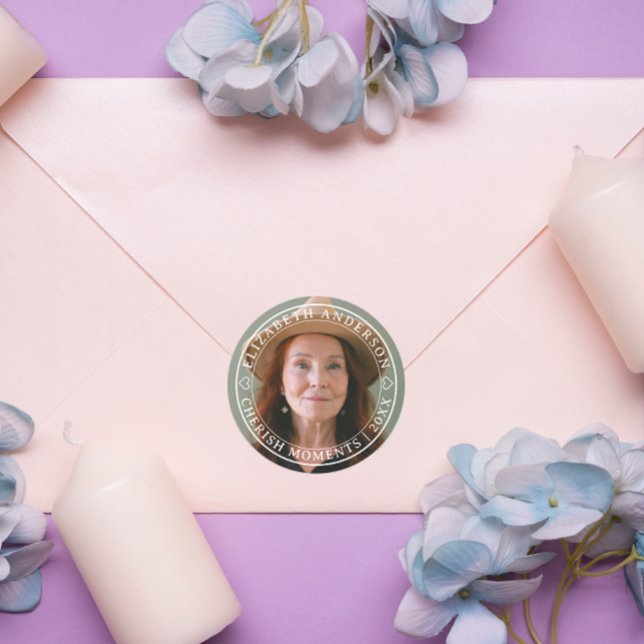 Adesivo Retirada de Script Branco Clássico de Foto Elegant (Criador carregado)