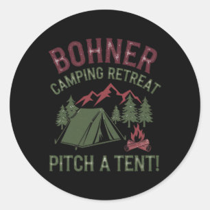 Adesivo Retiro de Acampamento Bohner Arme uma Tenda Engraç