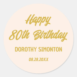 Adesivo Reto Script 80 Birthday Envelope Seal