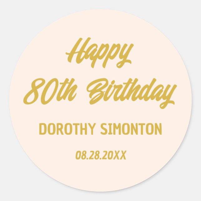 Adesivo Reto Script 80 Birthday Envelope Seal (Frente)