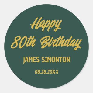 Adesivo Reto Script 80 Birthday Envelope Seal