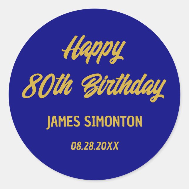 Adesivo Reto Script 80 Birthday Envelope Seal (Frente)