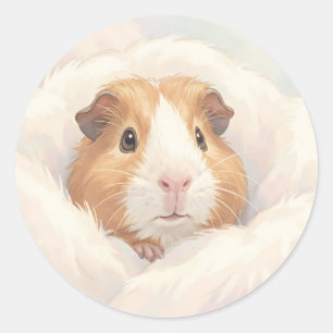 Adesivo Retrato Adorável de Porquinho-da-Índia Fofo