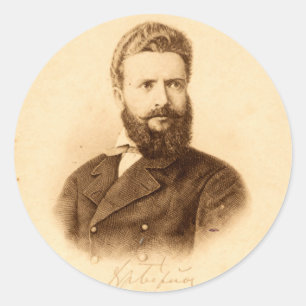 Adesivo Retrato Antigo de Hristo Botev Patriota Búlgaro