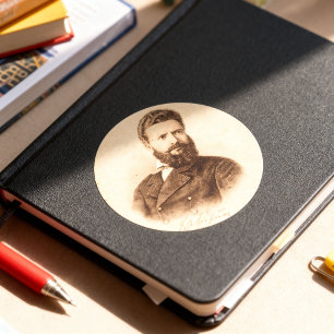 Adesivo Retrato Antigo de Hristo Botev Patriota Búlgaro