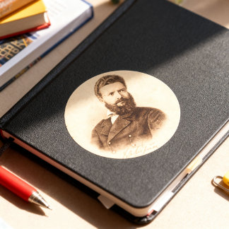 Adesivo Retrato Antigo de Hristo Botev Patriota Búlgaro