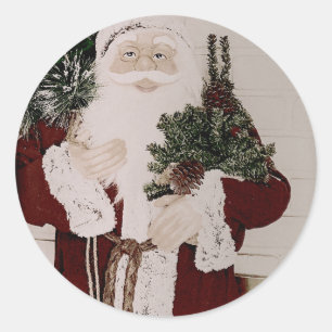 Adesivo Retrato Antigo do Papai Noel Natal Feriado
