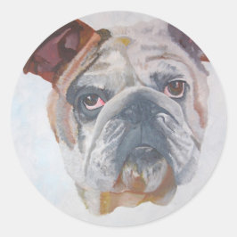 Adesivo Retrato Artístico Do Bulldog Americano