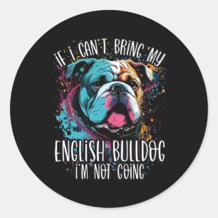 Adesivo Retrato Colorido do Bulldog Inglês Pai Mama