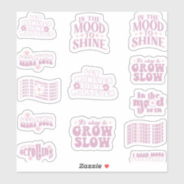 Adesivo retrato da cotação da tendência de afirmações posi