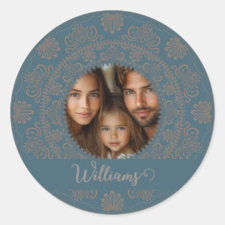 Adesivo Retrato da família personalizada Dourado Rococo Ma