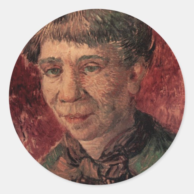 Adesivo Retrato da Mulher Madame Tanguy, Vincent van Gogh (Frente)