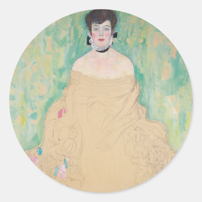 Adesivo Retrato de Amalie Zuckerkandl por Gustav Klimt (Frente)