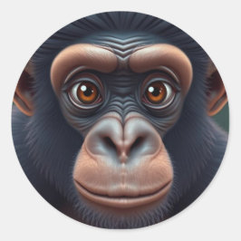 Adesivo Retrato de anime chimpanzé doido e engraçado