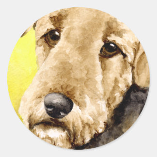 Adesivo Retrato de Aquarela Airedale Terrier