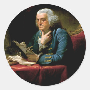 Adesivo Retrato de Benjamin Franklin