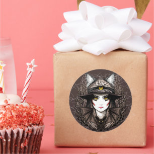 Adesivo Retrato de bruxas e bonitinho de Halloween